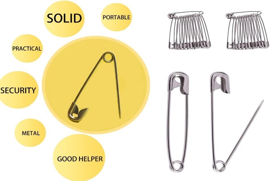 Extra Large Safety Pins - Industrial Strength Rust Resistant