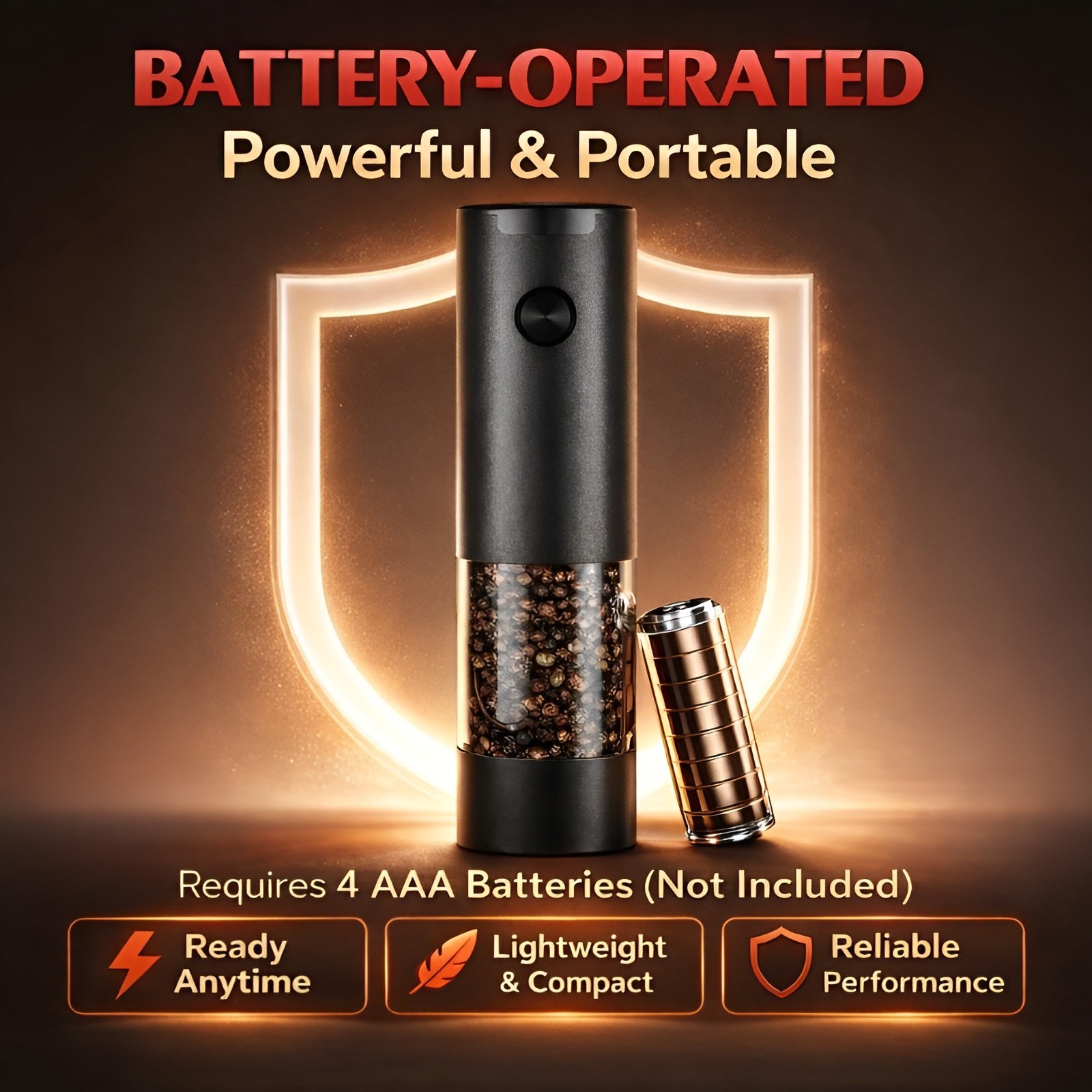 Electric Salt and Pepper Grinder Set, Automatic, Adjustable, Gift, 2 Pack