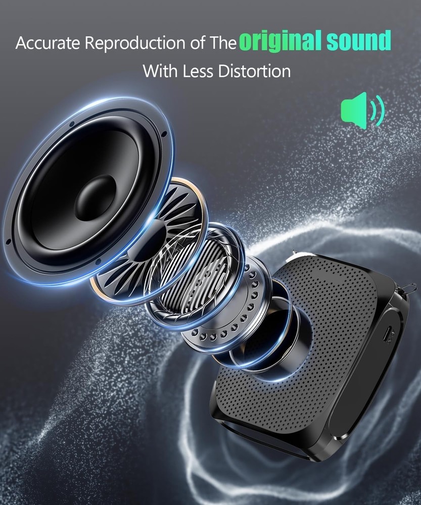 Compact Personal Microphone Headset for Clear Voice Amplification - 12H Use