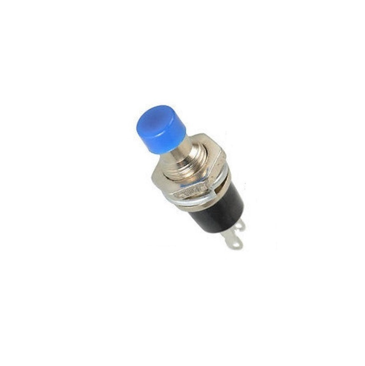 10PCS Blue Lockless ON/OFF Push button Switch Press the reset switch PBS-110