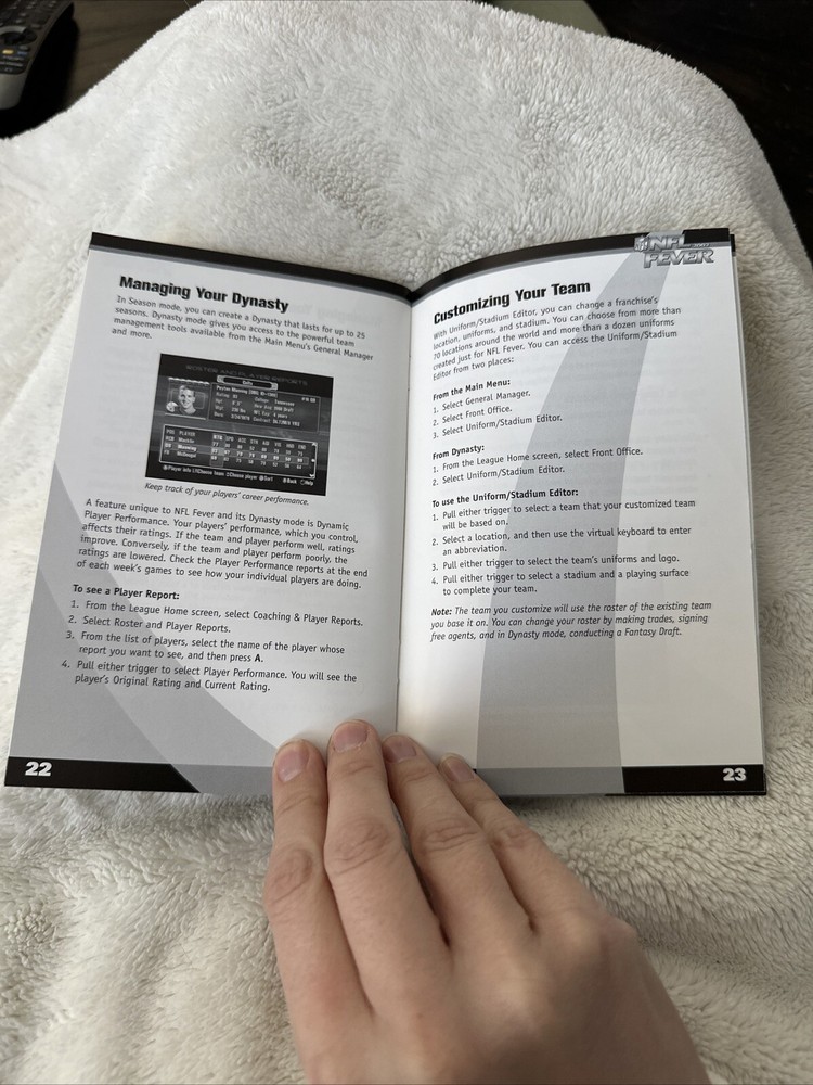 XBOX Manual Only NFL Fever 2002