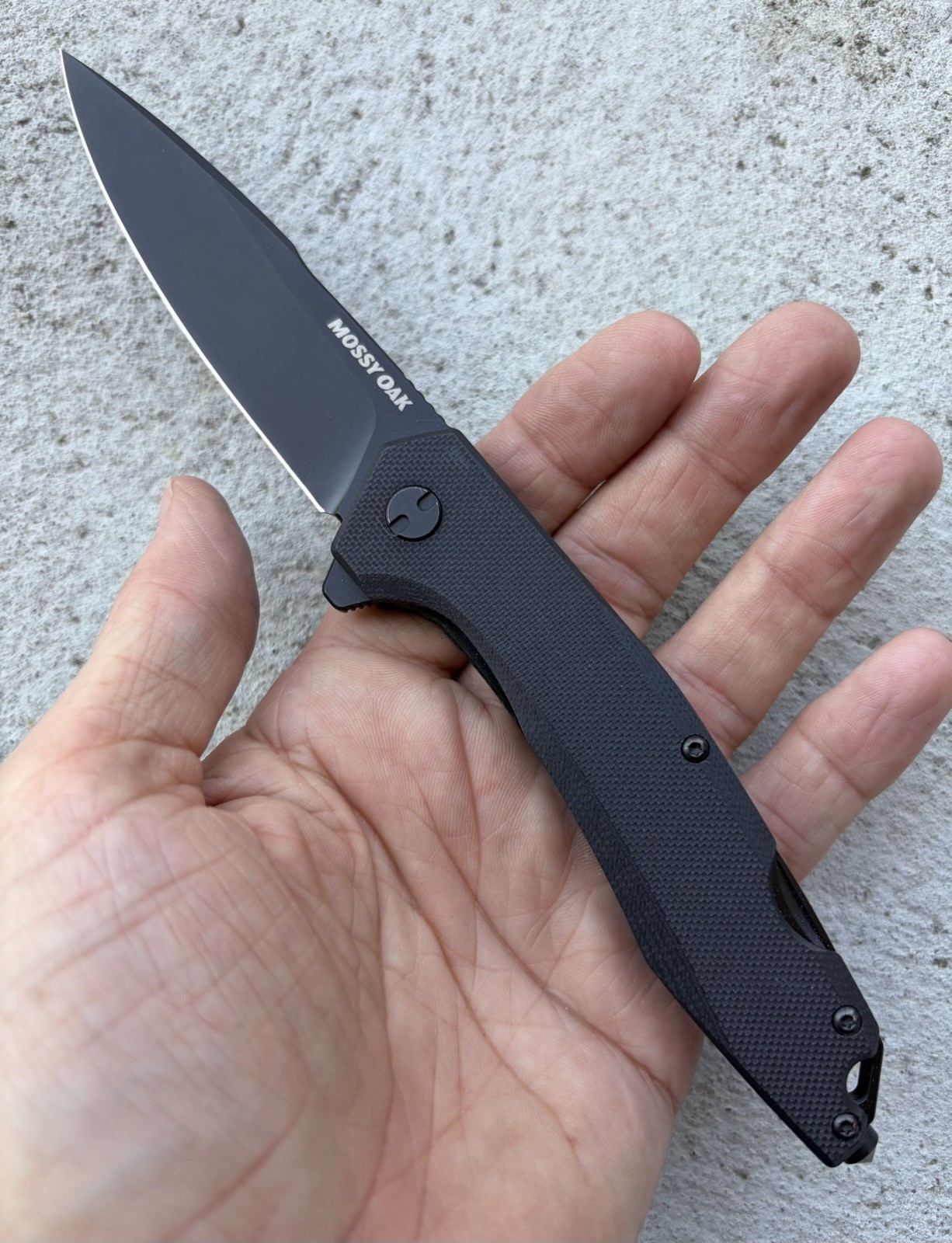 MOSSY OAK FOLDING POCKET KNIFE D2 BLADE GLASS BREAKER ROPE CUTTER BOTTLE OPENER