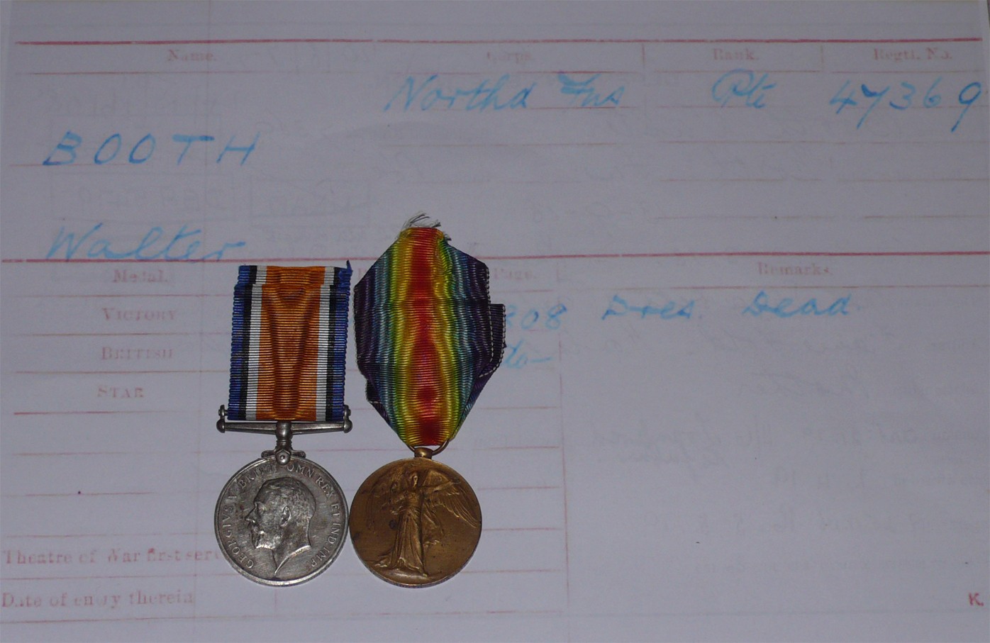 WWI BWM & VM PAIR TO NORTHUMBERLAND FUSILIERS - MISSING PRESUMED DEAD MARCH 1918