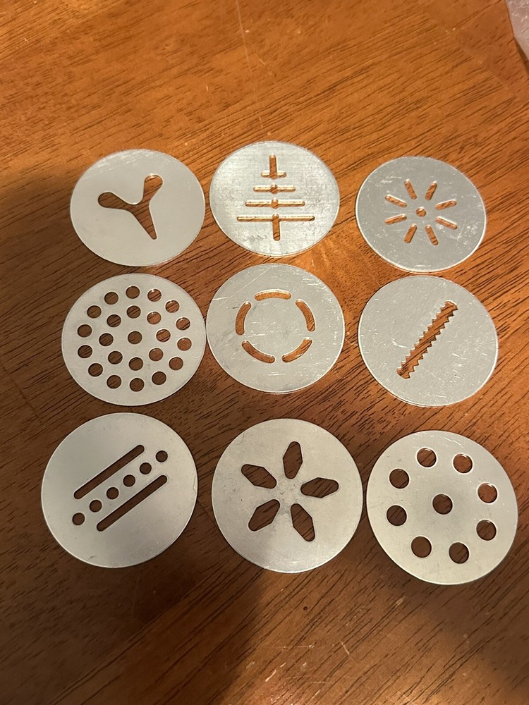 ⭐️ 9 Cookie press, Replacement Dics ￼ 2 Inches ￼H