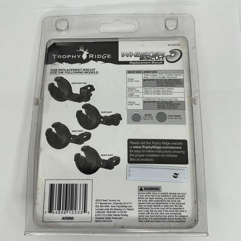 Trophy Ridge Whisker Biscuit LARGE Replacement ARBM - NEW SEALED