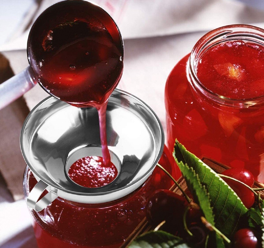 2-Piece Stainless Steel Canning Funnel Set for Mason Jars - Wide Mouth Funnel