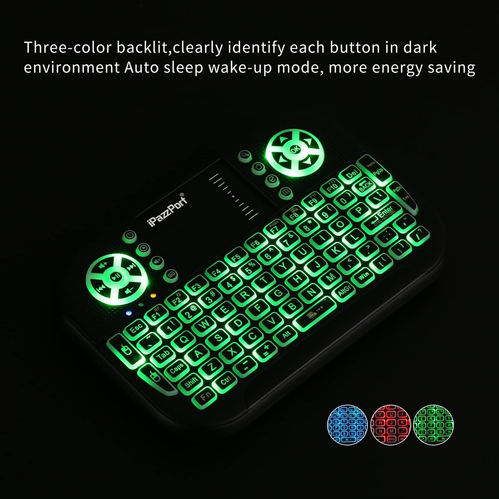 (Upgrade Mini Bluetooth Keyboard with Touchpad Mouse,Portable 2.4G Wireless K...