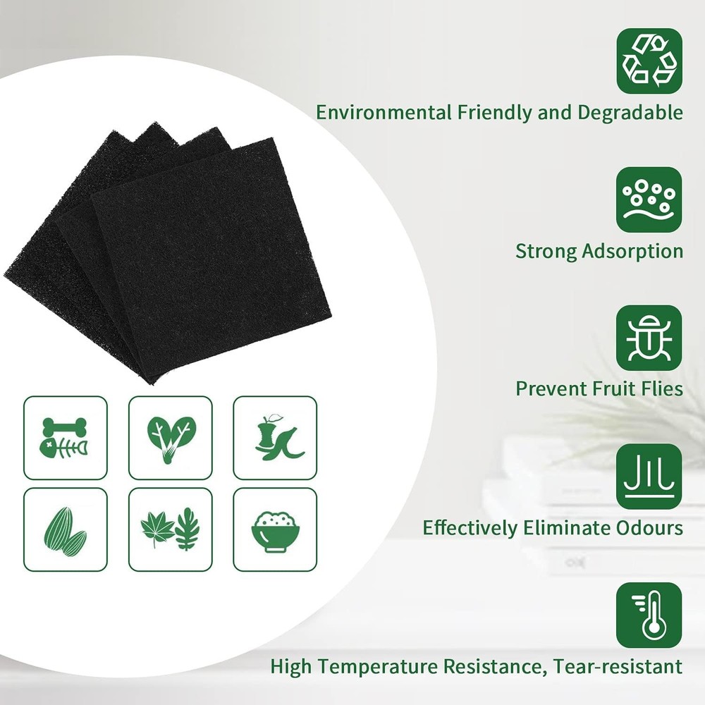 Kitchen Compost Bucket Filters 10 Pack 5in Carbon