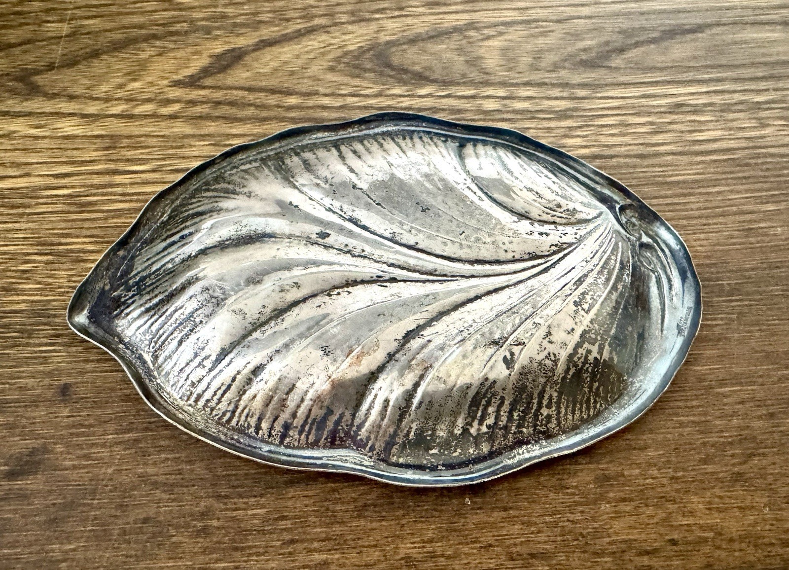 Poole sterling Silver leaf Tray dish Banana Leaf 440 Vintage