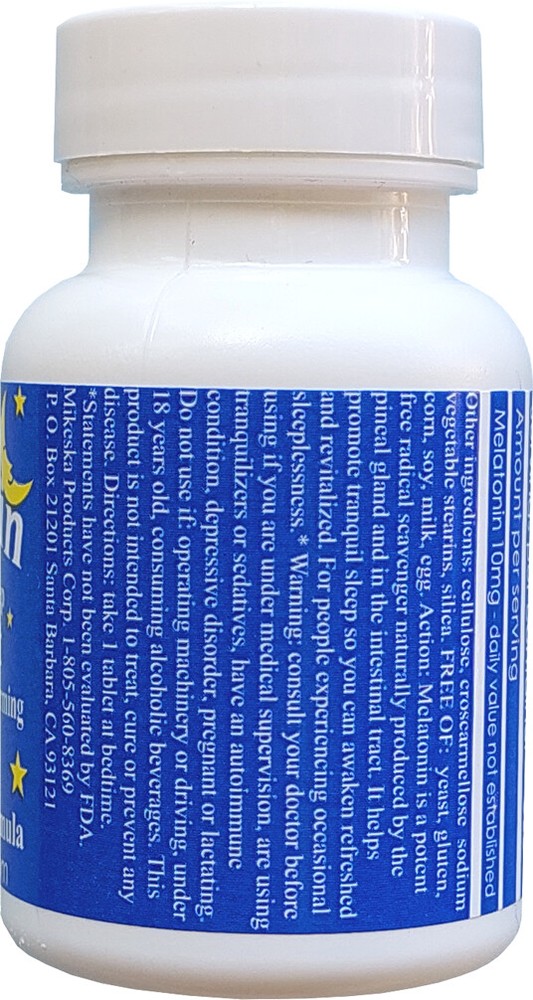 Melatonin 10 mg, 500 count bottle, or 10 (ten) tablet sample pack, Rapid Release