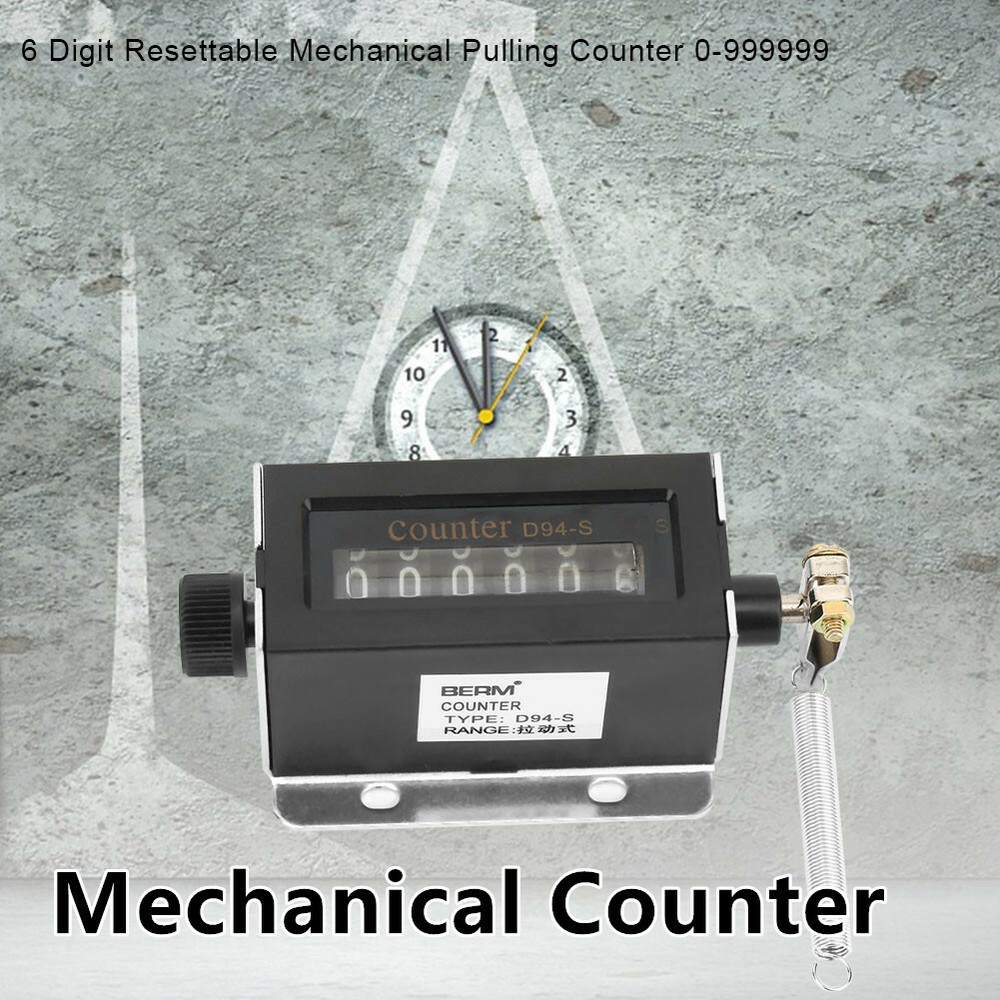 D94-S 6 Digit Resettable Mechanical High Quality Pulling Type Counter 0-999999