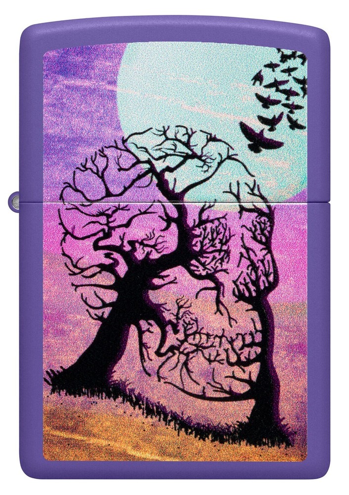Zippo Skull Tree Design Purple Matte 48638
