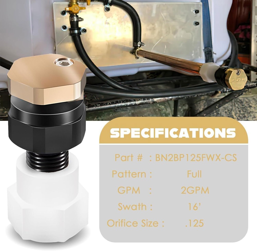 BN2BP125FWX-CS 16 Foot Broadcast Spray Full Pattern Boomless Nozzle Replacement