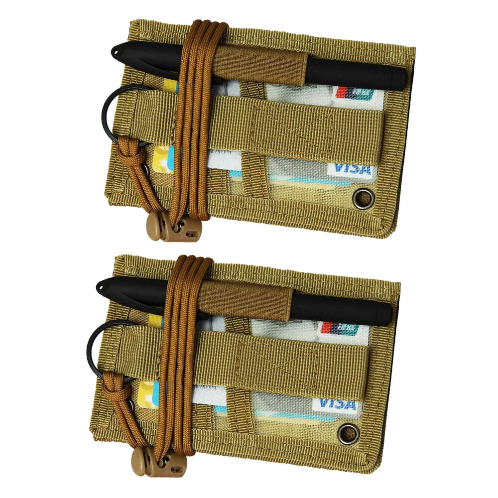 2PC Tactical ID Card Holders Hook&Loop Patch Badge Organizer - Neck Lanyard NEW