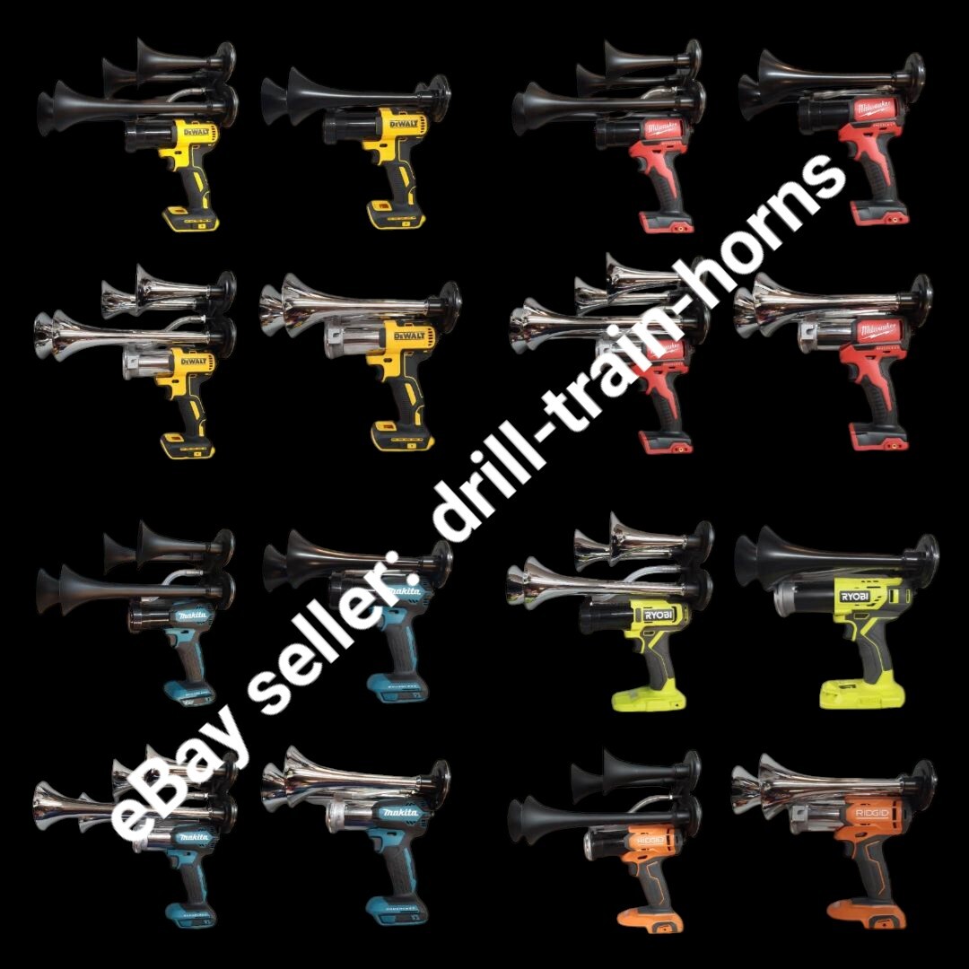 Makita 18 volt Quad Cordless Impact Drill Sports Boat Air Train Horn Compressor