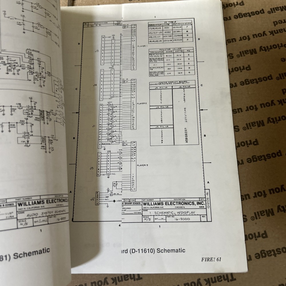 Copy Fire Williams Pinball arcade game manual