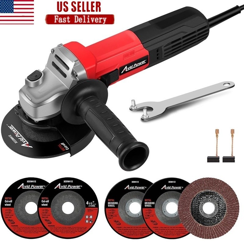 7.5 Amp Electric Angle Grinder Tool Cutting Grinding Polishing Adjustable Guard