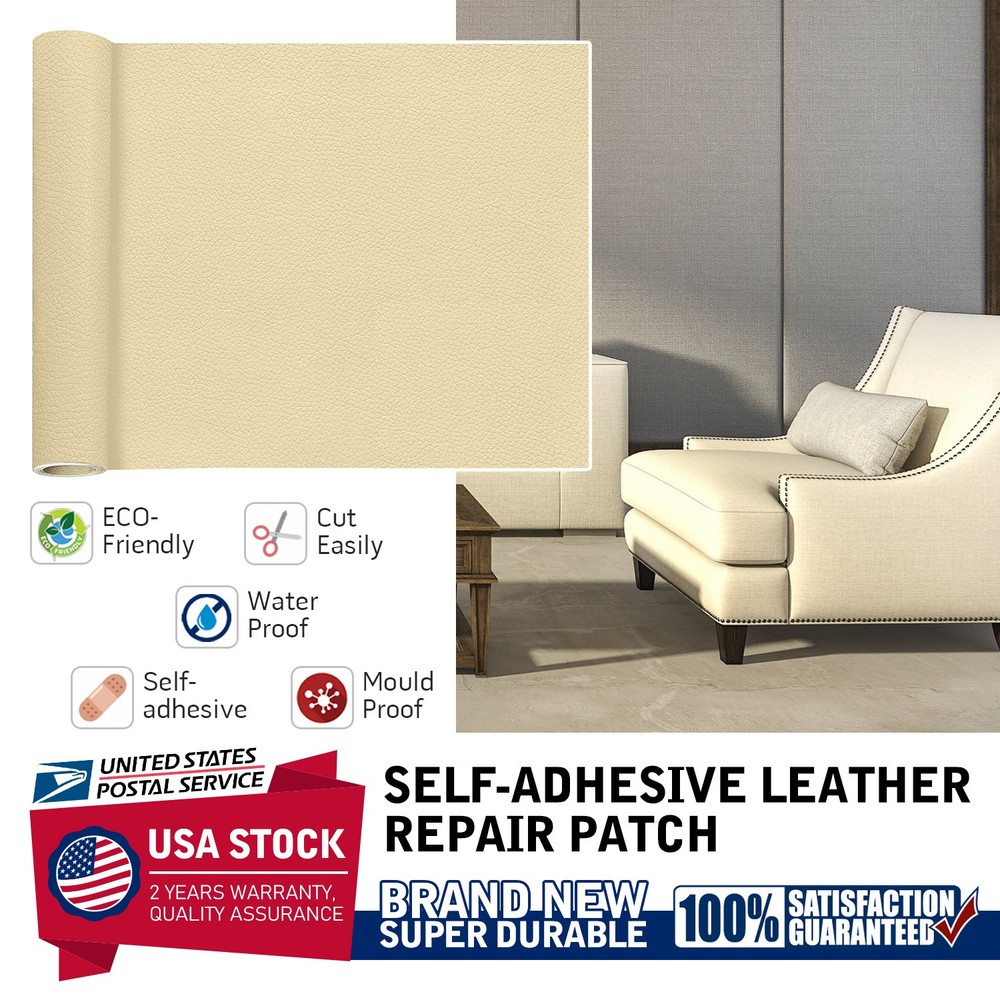 Multiple Sizes Leather Repair Tape Patch for Car Seats Couch Sofa Patch Beige