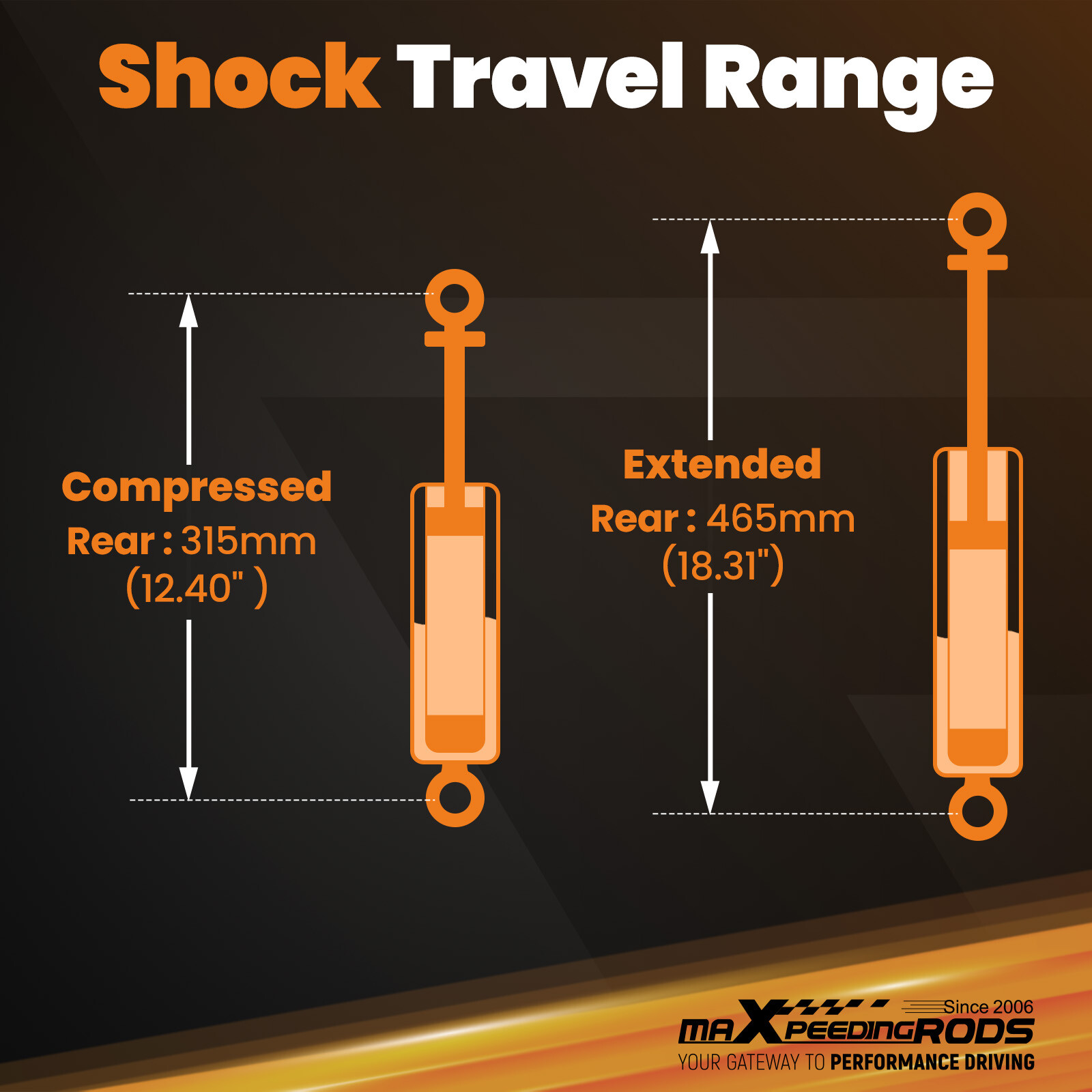 Pair Rear Lowering Shocks 5" - 7" Drop For Chevy Silverado/GMC Sierra 1999-2006