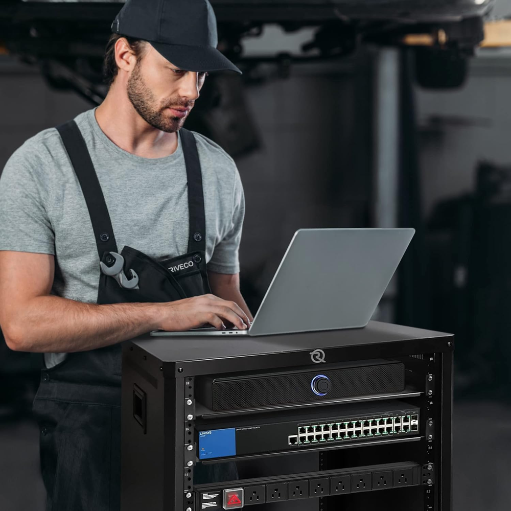 POMU 12U Network & Stereo Rack with Caster Wheels, Rolling Server Rack Open Cabi