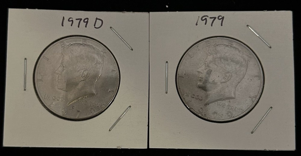 2 Kennedy Half Dollars 1979