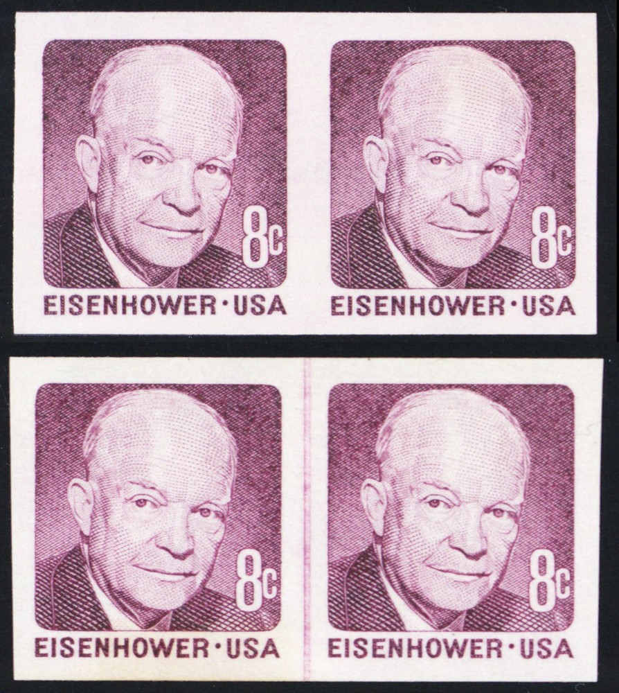 1402a, Mint NH 8¢ Imperforate Error Pair & Line Pair - Stuart Katz