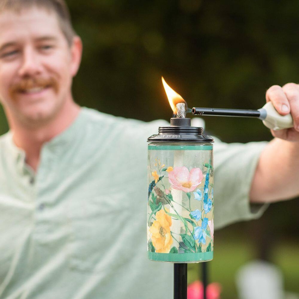 65 In. Easy Install Torch Wild Flower Glass (2-Pack)