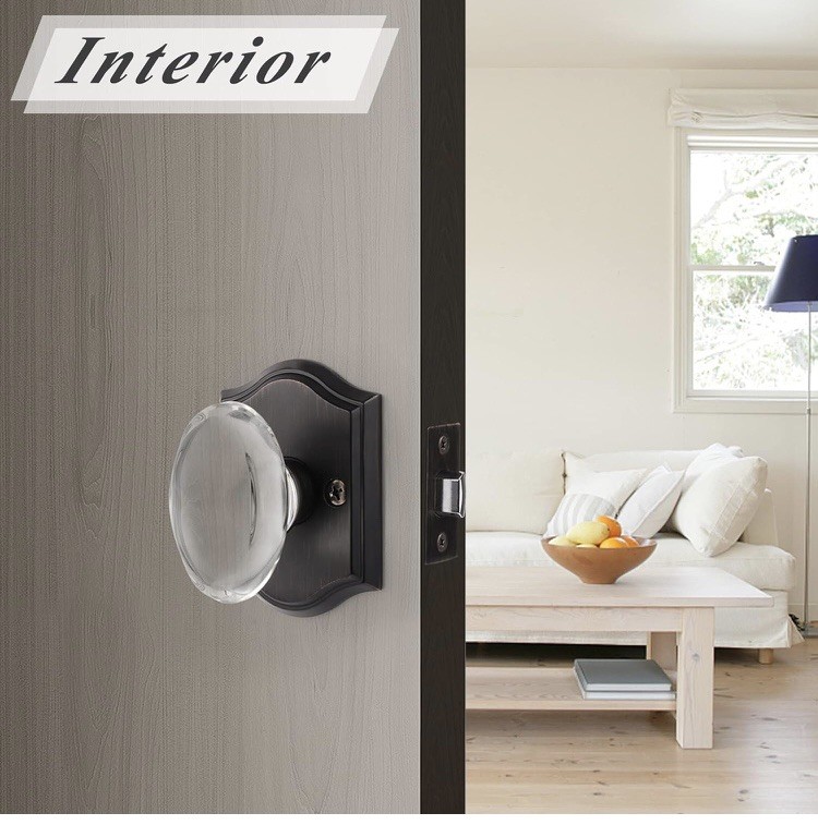 Probrico Crystal Door Knobs Keyless for Closet & Hallway