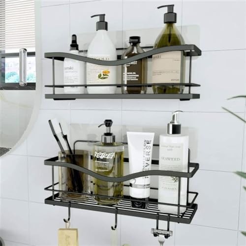 Premium Shower Caddy Organizer - No Drill, Self-Adhesive, Rustproof Stainless St