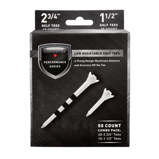 Maxfli 2 3/4" White Performance Tees - 50 Pack