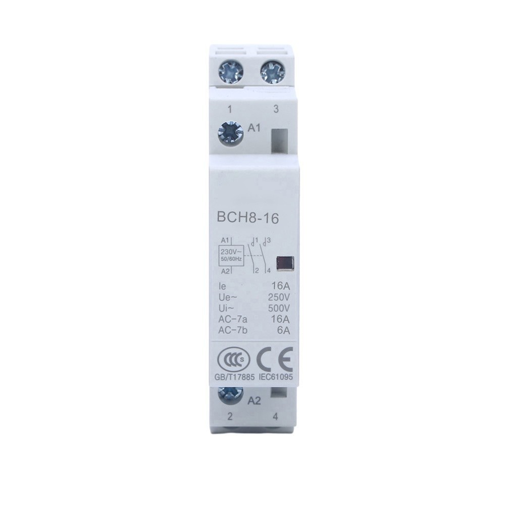 Household Contactor AC230V 2P 16A 2NO Rail Mounting Modular Contactor Automatic
