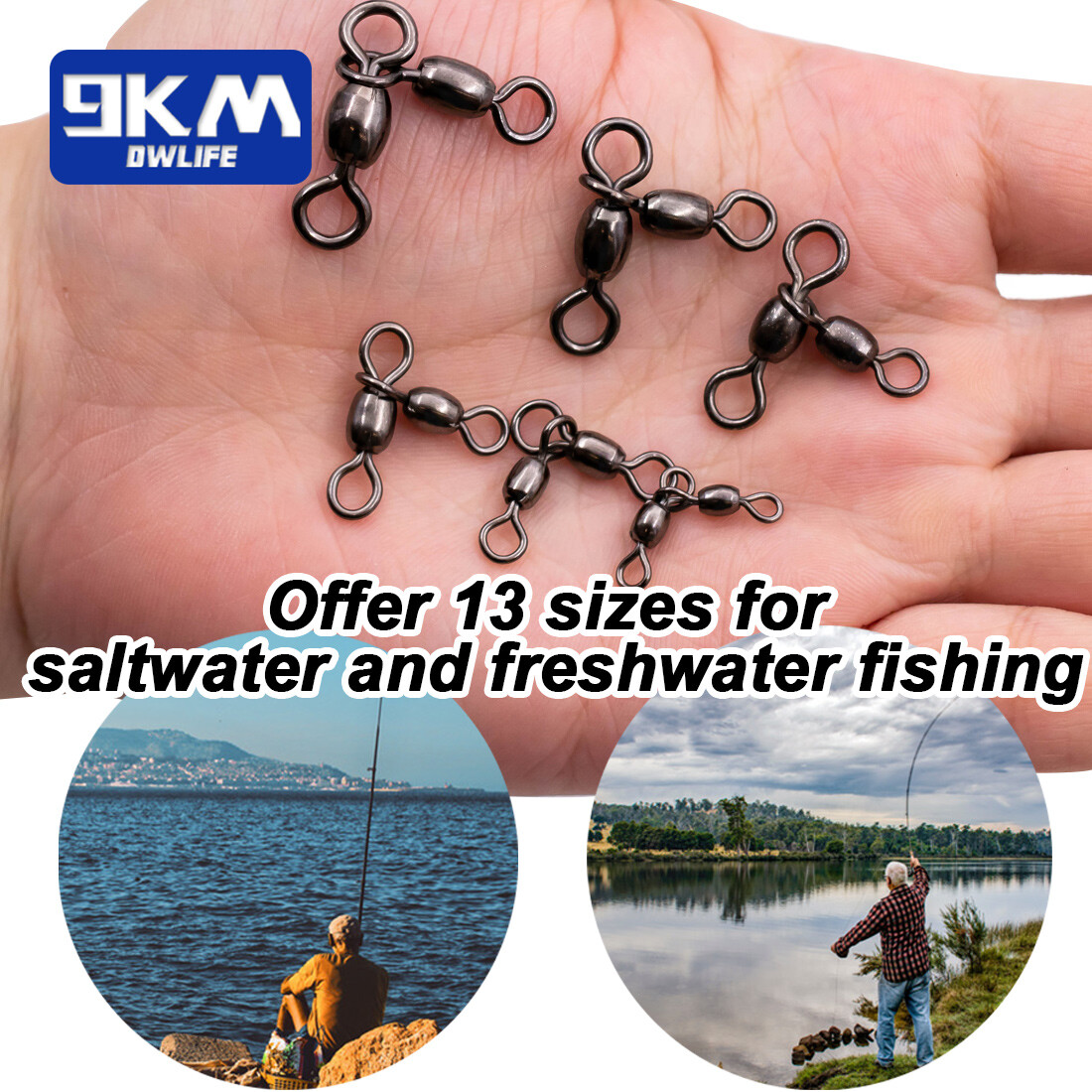 3 Way Swivel Stainless Steel Crane Swivels Fishing Barrel Swivels Fishing Tackle