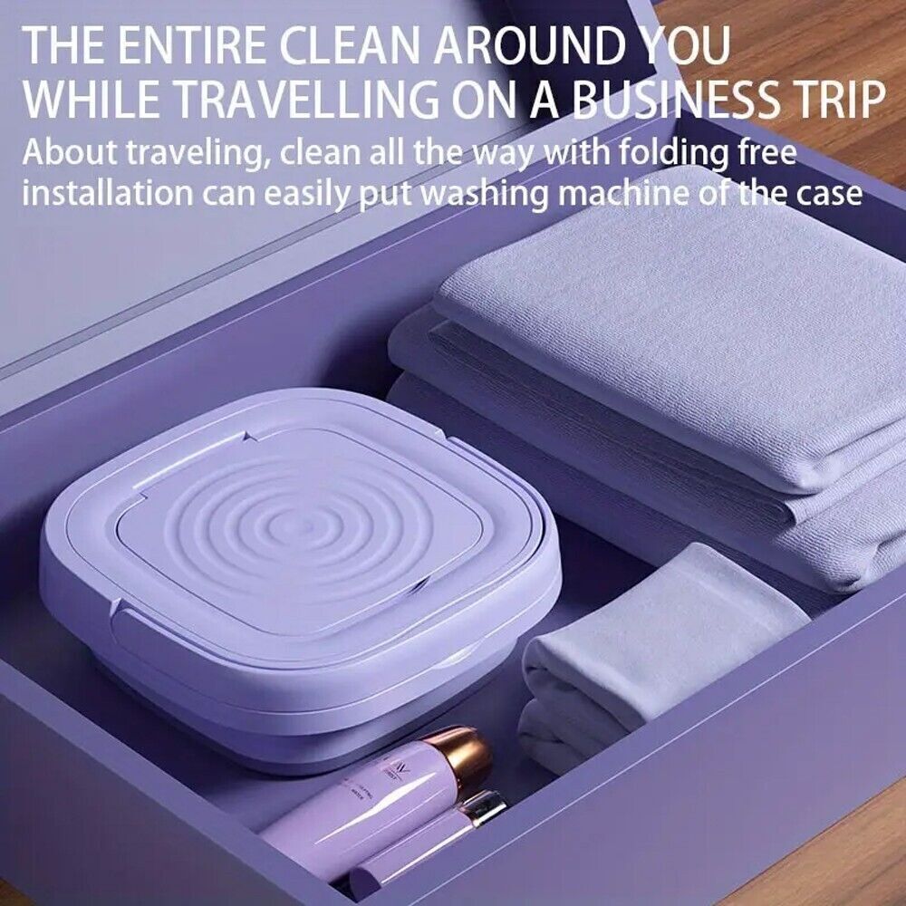 36W Portable Folding Mini Washers - Quick Spin Dry, Timer, Travel-Friendly
