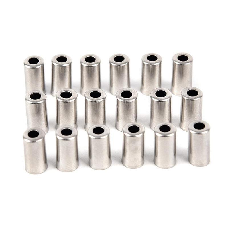 100x Bike Cable End Caps Brake Shifter Cover Housing Ferrules Silver Aluminum