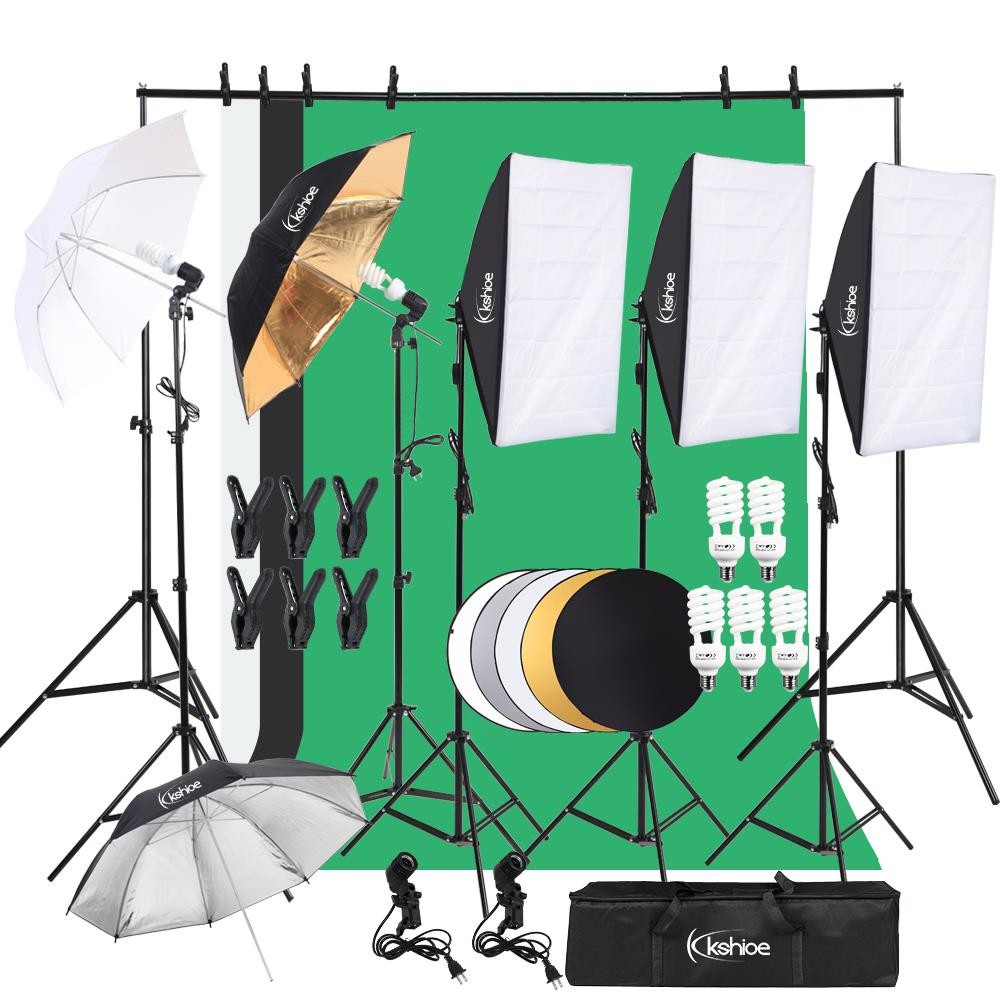 30pcs Photo Studio Photography 45W Light Kit Umbrella Softbox Backdrop Stand Set