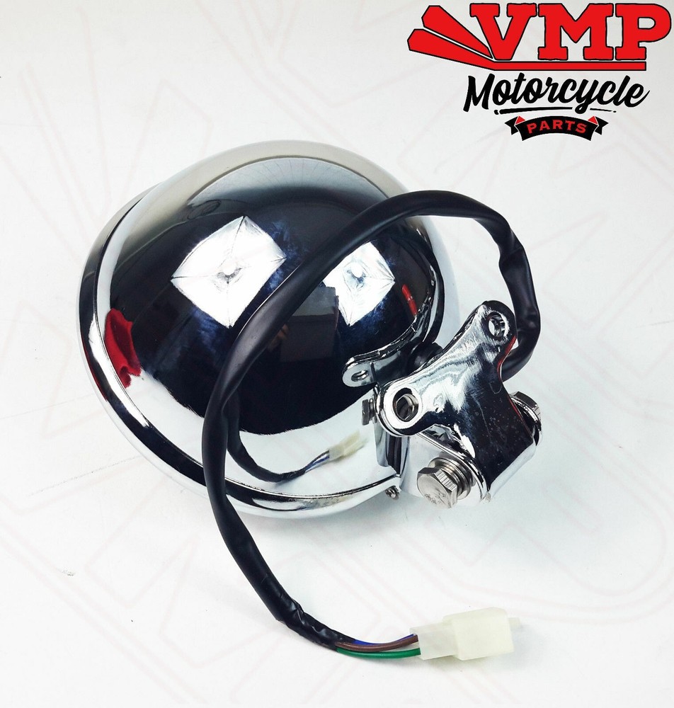 Tamoretti Retro 125cc Front Headlight Light Lens Assembly Chrome