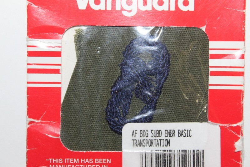 US Air Force Basic Transportation Badge Insignia OD Green Fatigue Patch Pair