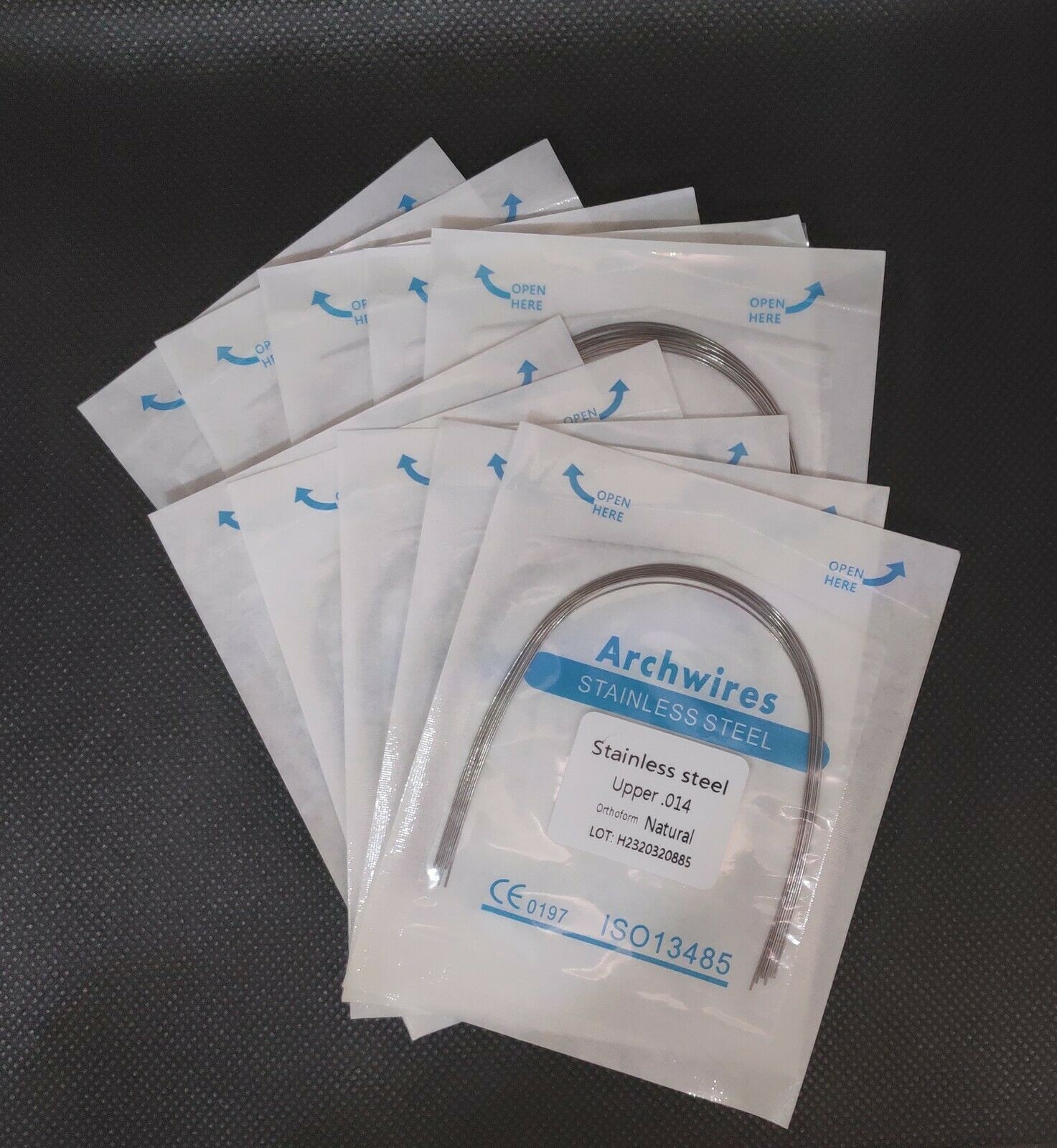 100Pc Ortho Dental Arch Wire S.S Natural Stainless Steel Wires Round Rectangular