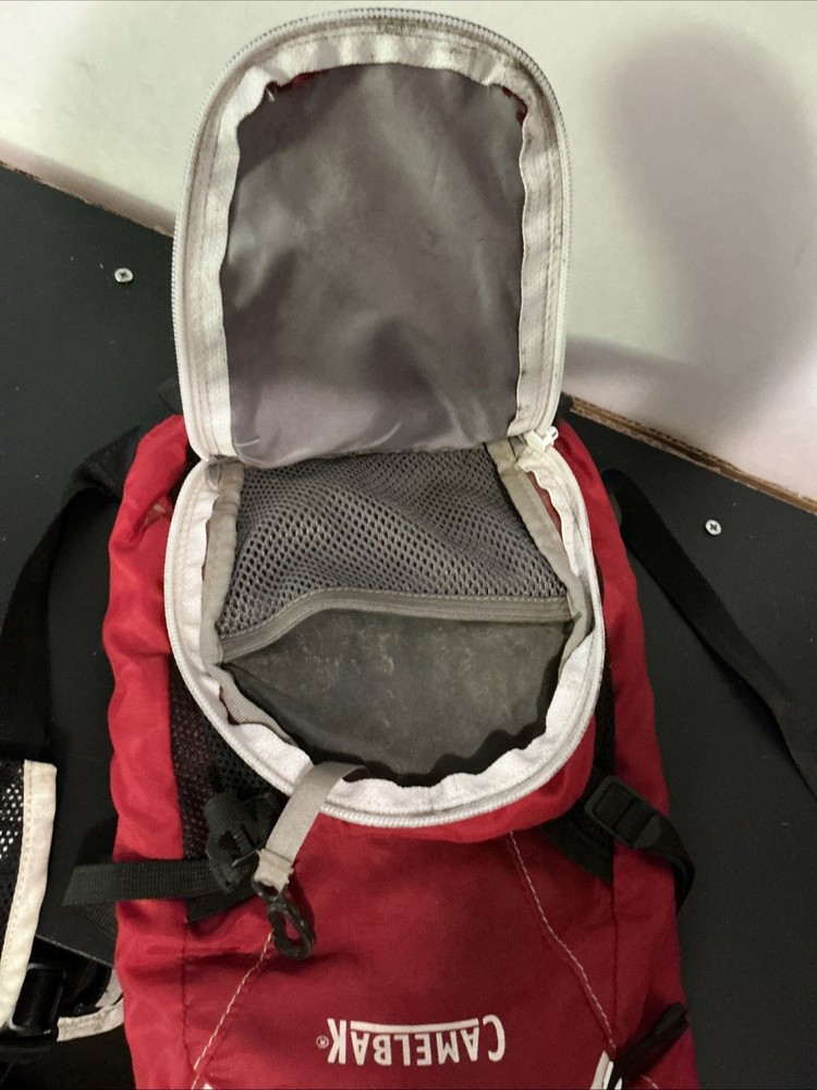 CamelBak Red With Flames Backpack Hydration Pack 2L Marks & Wear NO BLADDER BAG