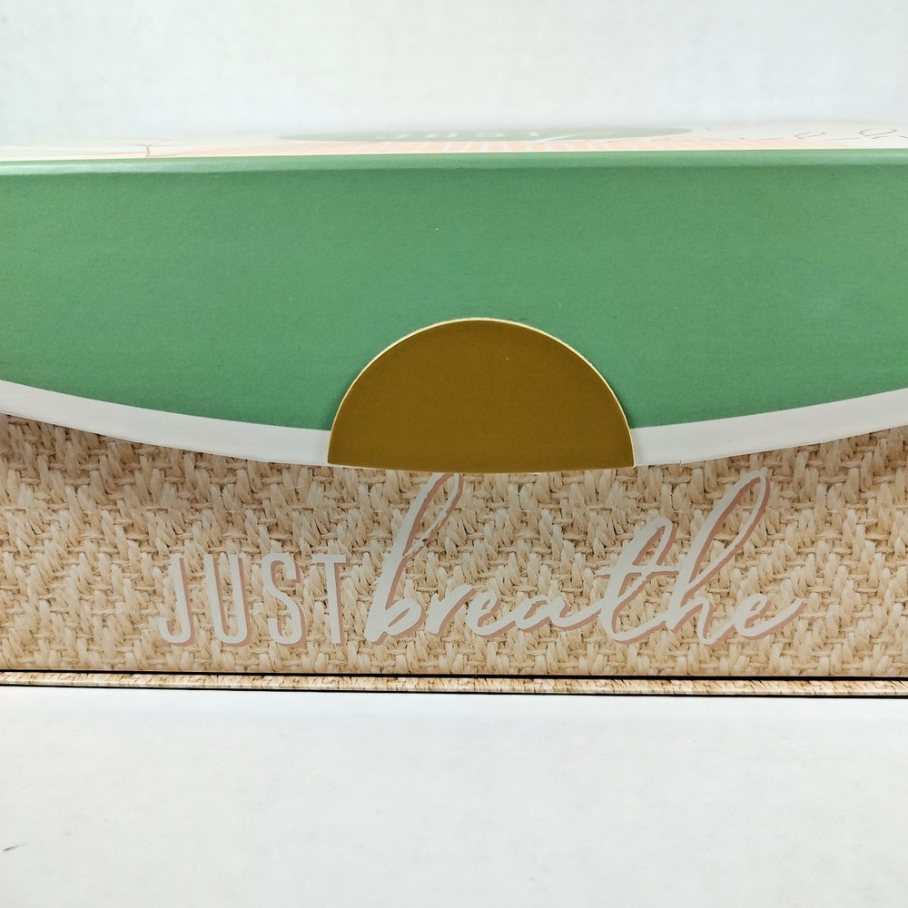 Just Breathe Modern Coastal Gift Organization Storage Box Hook & Loop Closure