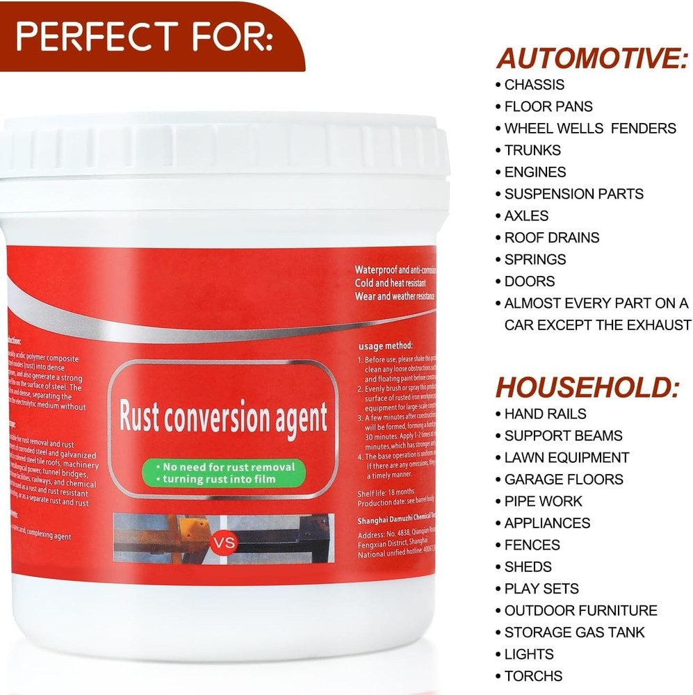 winblot Rust Conversion Agent 300g, Multi-Functional Anti-Rust Paint, White