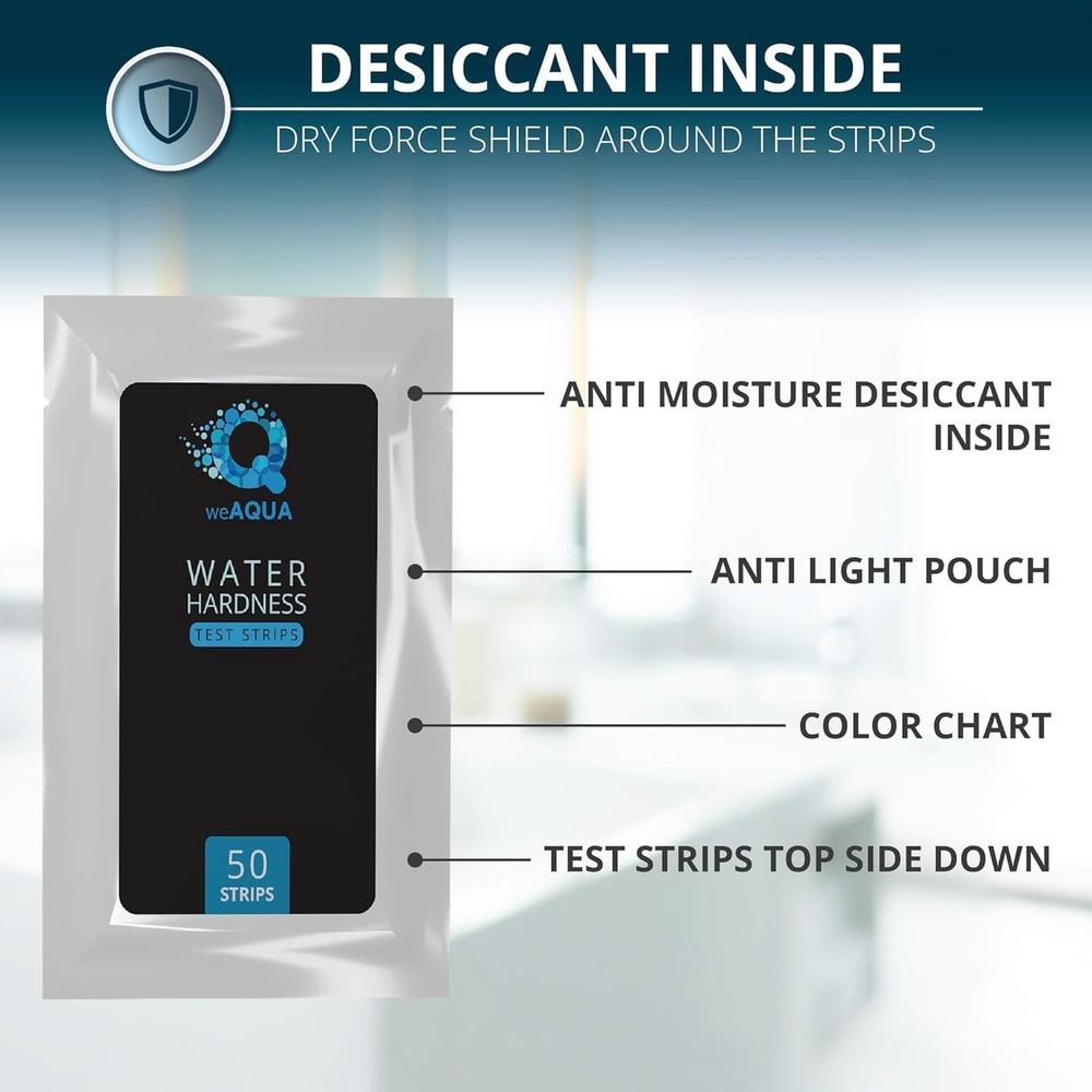 WeAQUA Water Hardness Test Kit - DoubleCheck 50 Strips - Hard