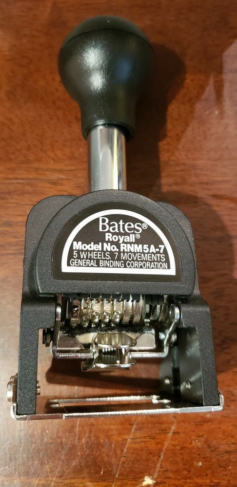 Bates Royall Automatic Numbering Machine Model RNM5A-7
