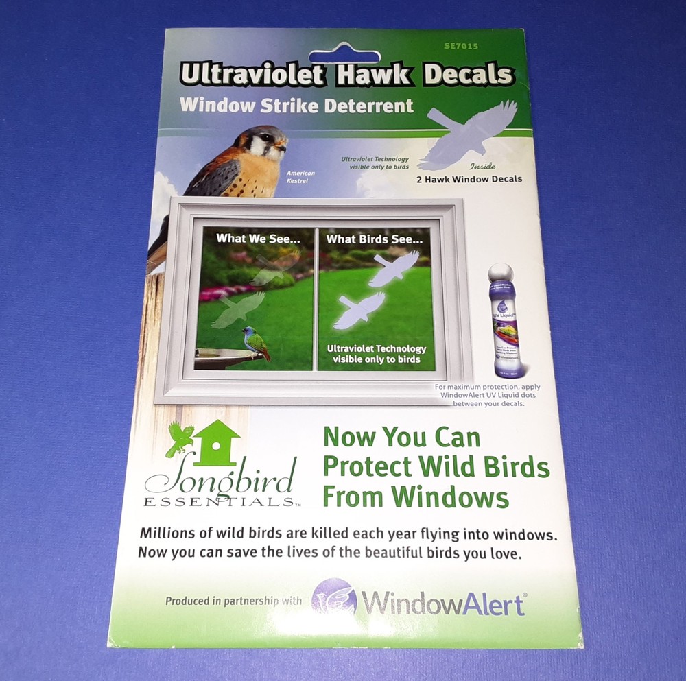 Ultraviolet Hawk Decals Anti-collision Decals Strike Deterrent ( 2 Decals/Pack )