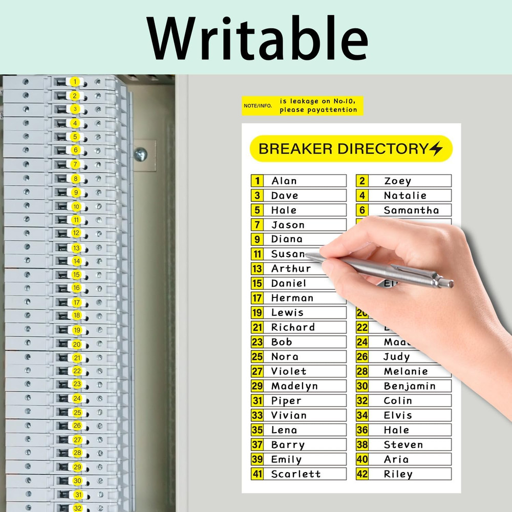 16 Sheets Breaker Panel Labels, Electrical Box Sticker Numbers Breaker Panel Lab