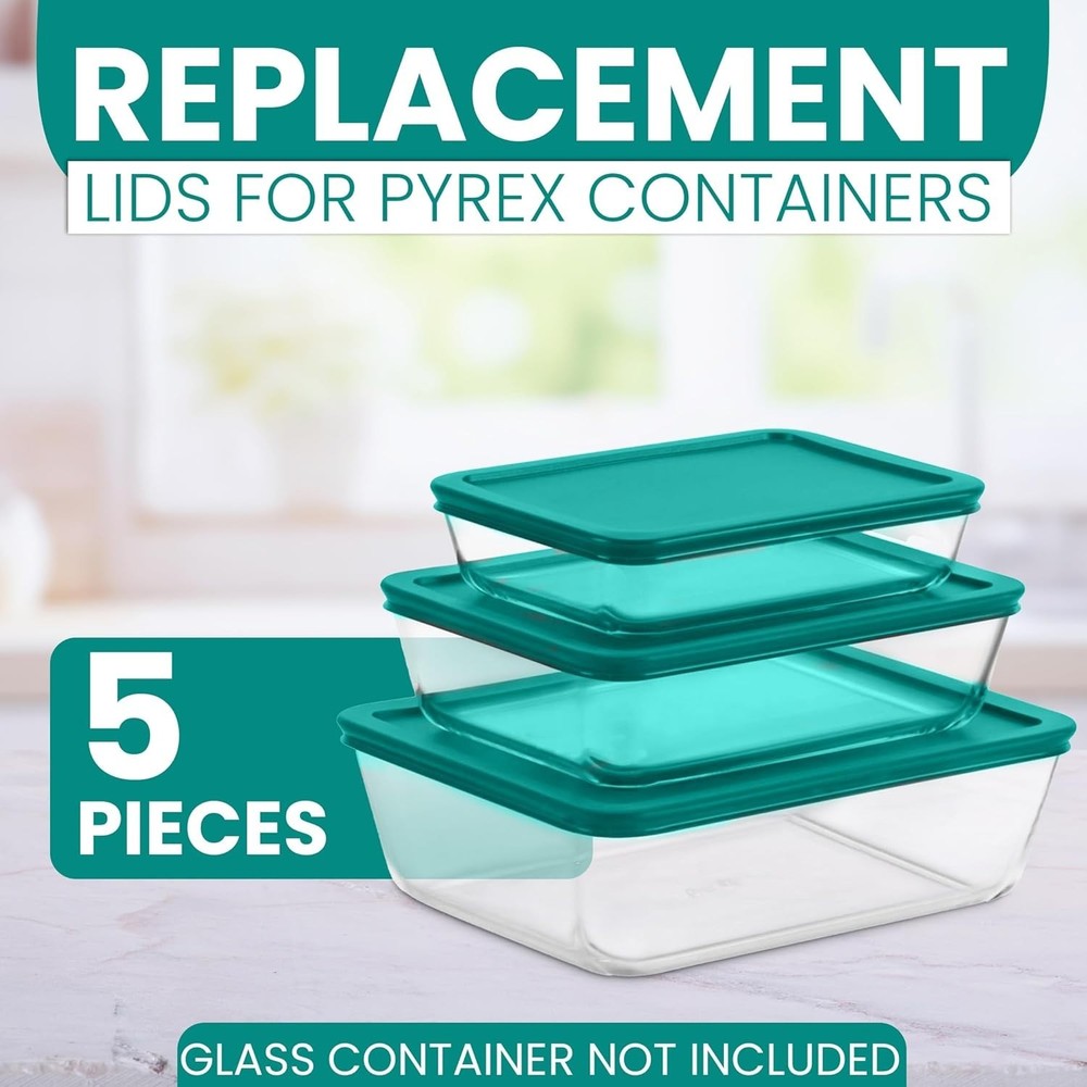 Replacement Rectangular Lids for Pyrex Glass Food Storage Containers 3 6 11 CUP