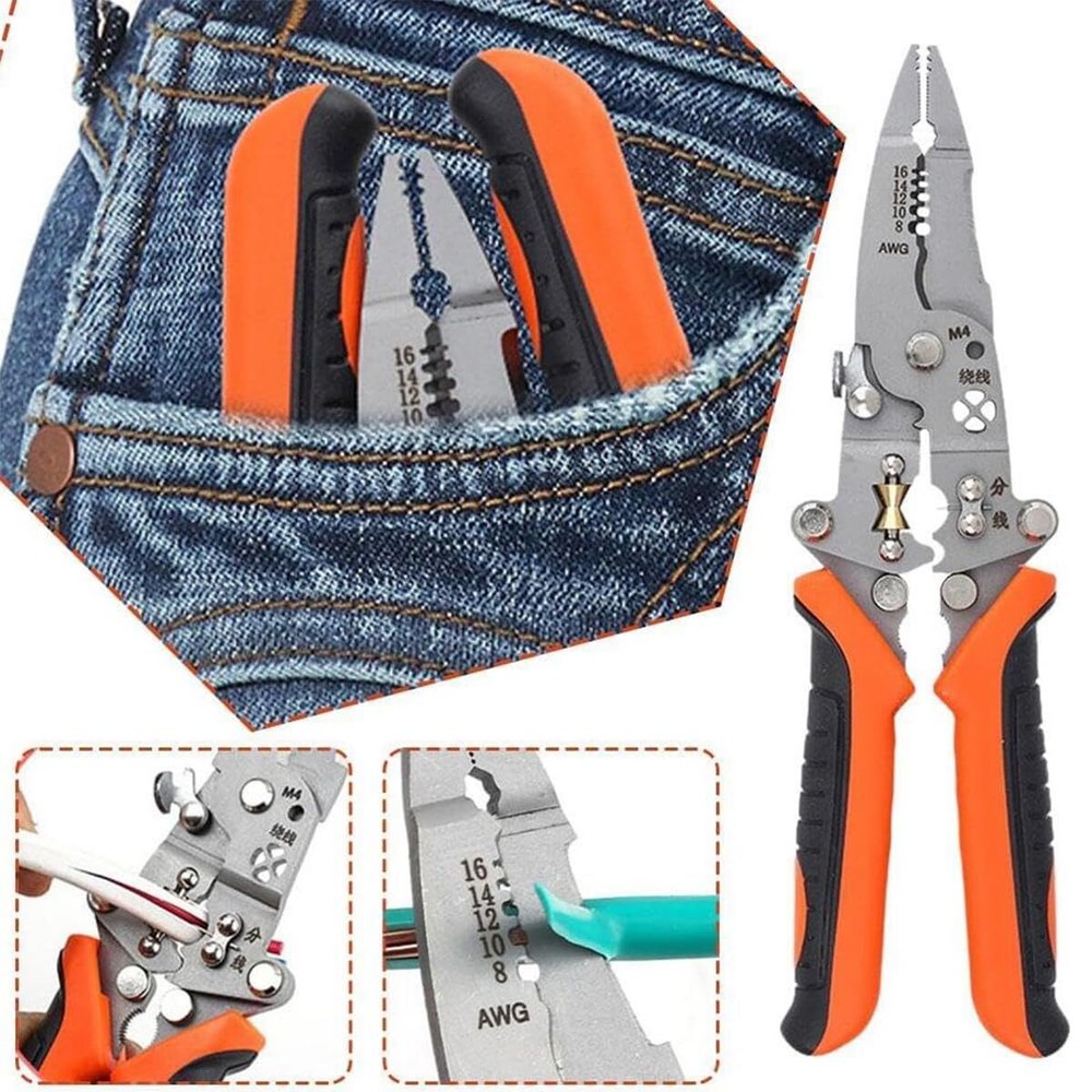 12in1 Multifunctional Wire StripperFoldable Wire Stripper TwisterProfessional...