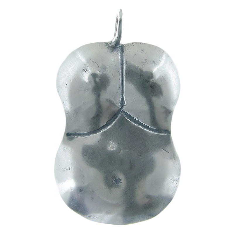 Solid sterling silver PREGNANT TORSO MILAGRO charm (M-63)