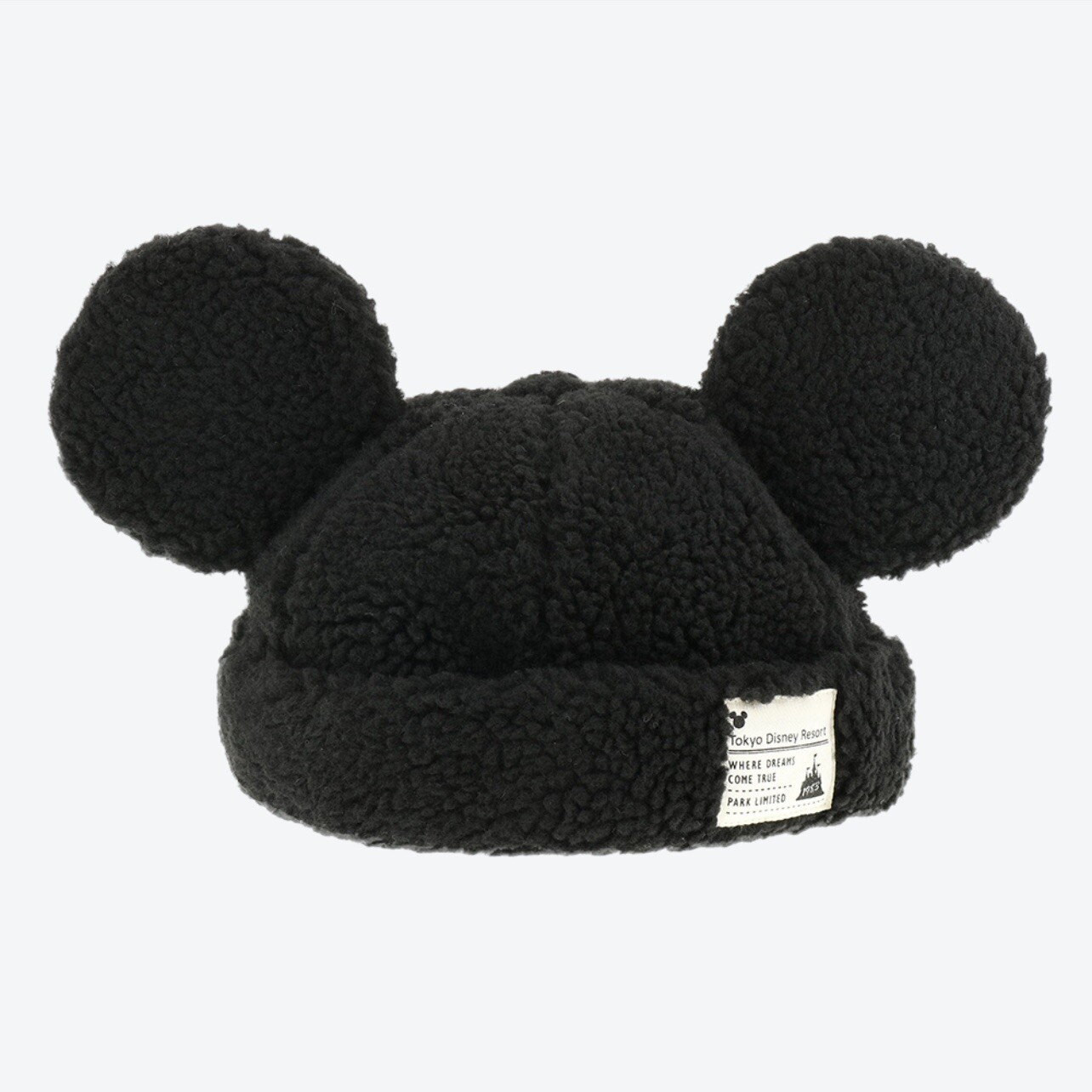 Japan Tokyo Disney Resort Cap Fluffy Black Hat Ears Mickey 58cm 【Pre Order】