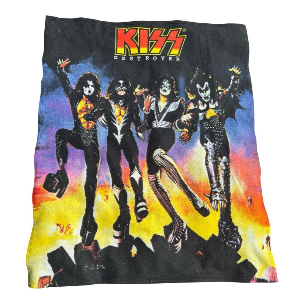 Kiss Destroyer Fleece Throw Blanket Wall Hanging 2009 Rock Express Metal Album